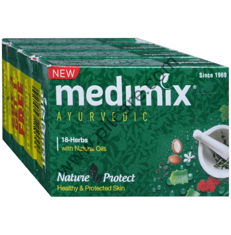 Medimix Ayurvedic 18 Herbs Soap for Healthy Skin (75gm Each) Buy 3 Get 1 Free