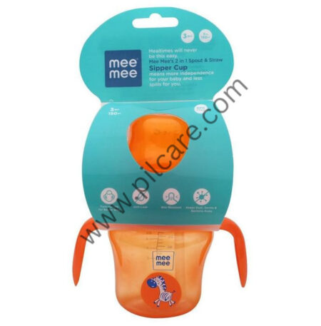 Mee Mee 2 in 1 Spout and Straw Sipper Cup Orange