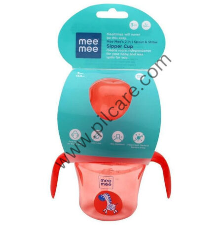 Mee Mee 2 in 1 Spout and Straw Sipper Cup Red