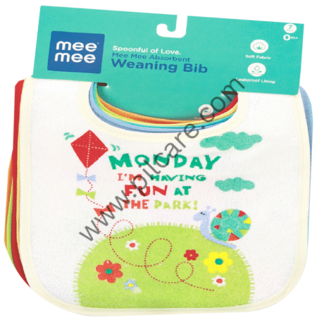 Mee Mee Absorbent Weaning Bibs Blue