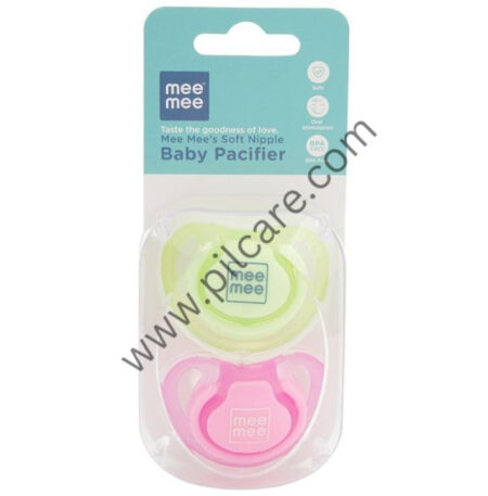 Mee Mee Baby Pacifier with Soft Nipple Red and Blue Pink and Green