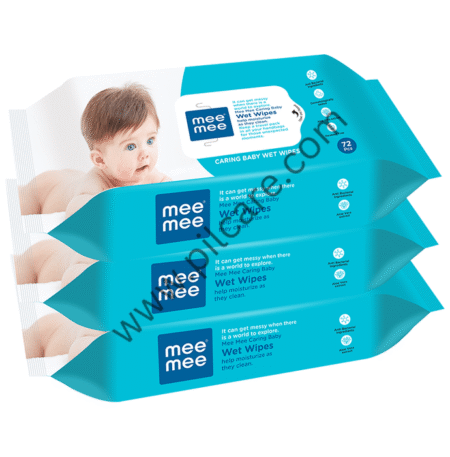 Mee Mee Caring Baby Wet Wipes with Aloe Vera (72 Each)