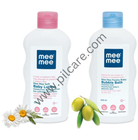 Mee Mee Combo Pack of Foamy Baby Bubble Bath and Baby Lotion (500ml Each)