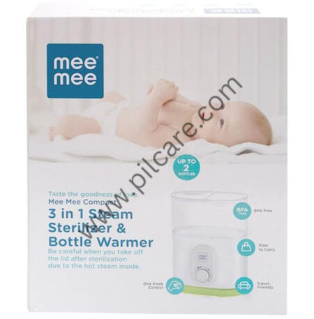 Mee Mee Compact 3 in1 Steam Steriliser & Bottle Warmer White