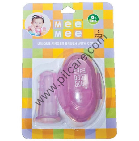 Mee Mee Unique Finger Brush with Cover Pink