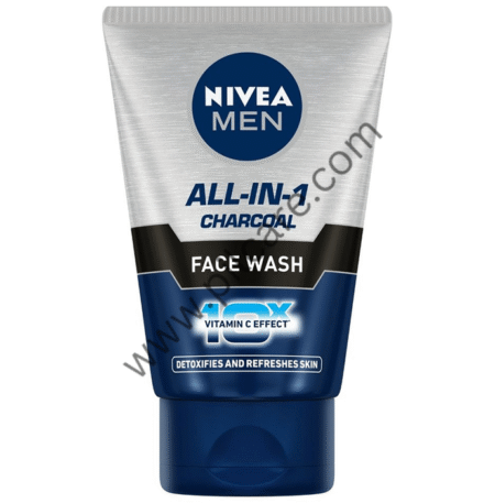 Nivea Men Face Wash-All in 1 Charcoal to Detoxify & Refresh Skin with 10x Vitamin C Effect