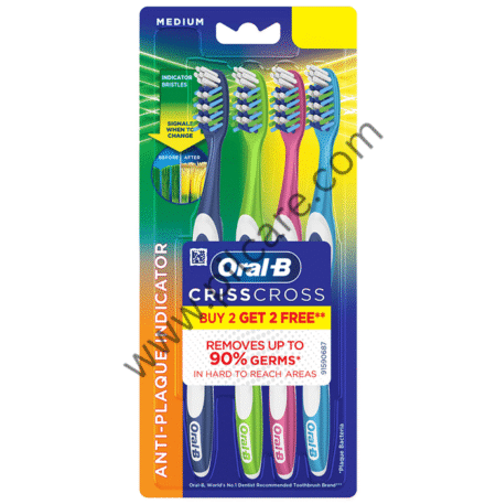 Oral-B Criss Cross Toothbrush with Anti-Plaque Indicator Medium Buy 2 Get 2 Free
