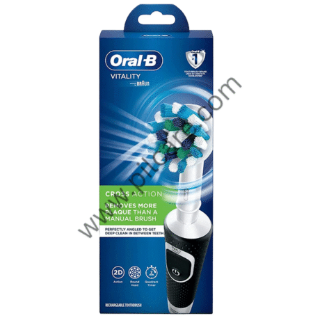 Oral-B Vitality 100 Braun Cross Action Electric Rechargeable Toothbrush Black