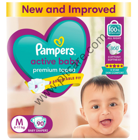 Pampers Active Baby with Comfortable Fit | Size Diaper Medium