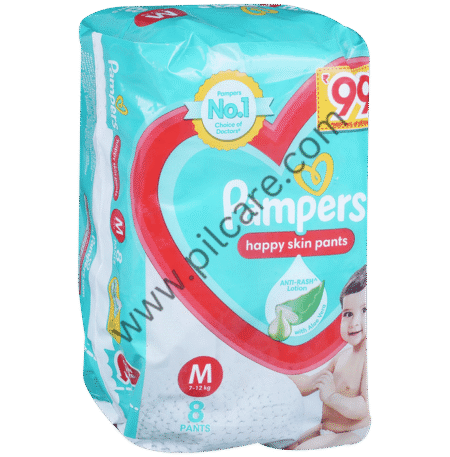 Pampers Happy Skin Pants With Anti Rash Lotion Diaper Medium with Aloevera