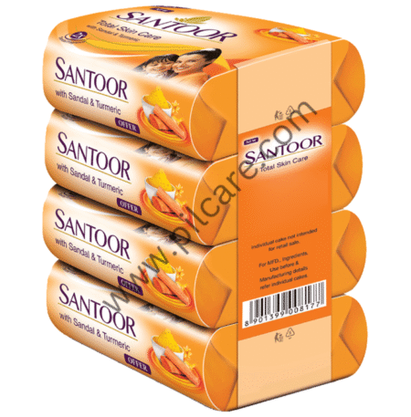 Santoor Total Skin Care with Sandal & Turmeric Soap (125gm Each)