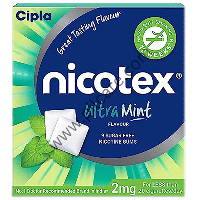 Nicotex 2mg Sugar Free Ultra Mint Chewing Gums