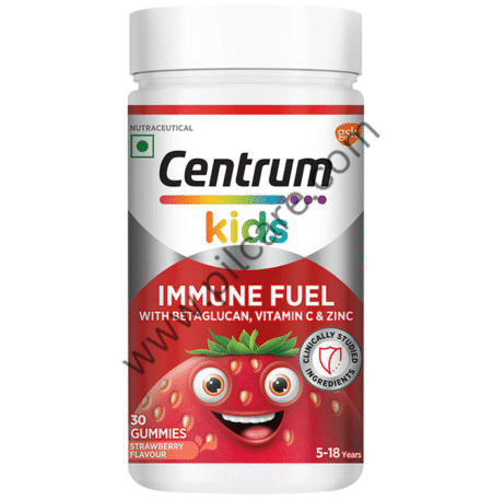 Centrum Kids Immune Fuel with BetaGlucan, Vitamin C & Zinc | Flavour Gummy Strawberry