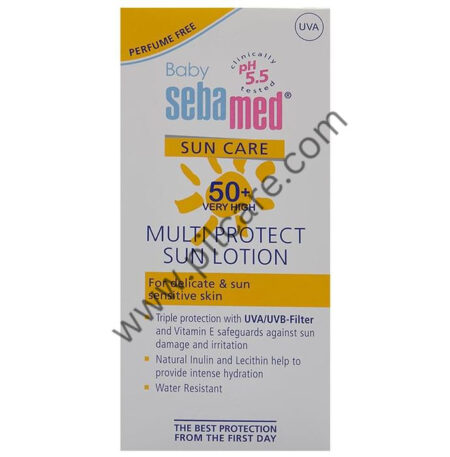 Sebamed Baby SPF 50+ Sun Lotion|pH 5.5|Triple Protection from UV rays|Water & Sweat Resistant|
