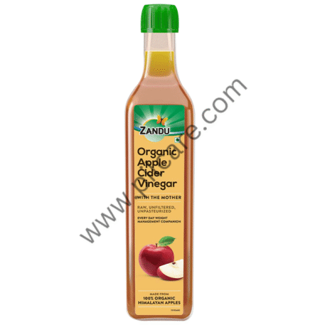 Zandu Organic Apple Cider Vinegar ACV with The Mother | Raw, Unfiltered & Unpasteurized