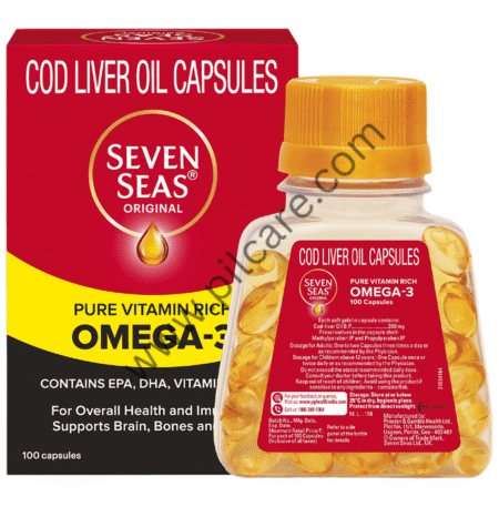 Seven Seas Original Cod-Liver Oil Capsule | For Brain, Bones, Eyes & Immunity | Source of Vitamins A, D, EPA & DHA | Nutrition Formula
