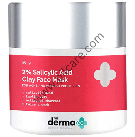 The Derma Co 2% Salicylic Acid Clay Face Mask | For Acne & Blemish Prone Skin