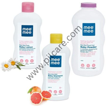 Mee Mee Combo Pack of Baby Lotion 500ml, Baby Shampoo 500ml and Baby Powder 500gm