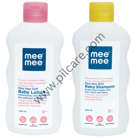 Mee Mee Combo Pack of Soft Baby Lotion & Mild Baby Shampoo (500ml Each)