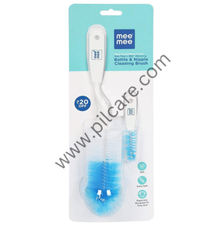Mee Mee Fully Rotating Baby Bottle Cleaning Brush Blue