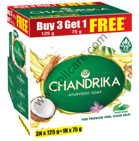Chandrika Ayurvedic Soap Buy 3 (125gm) & Get 1 (75gm) Free