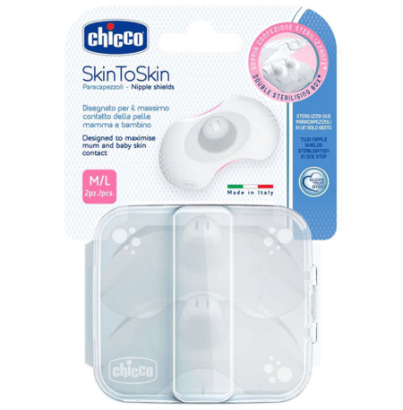 Chicco New Nipple Silicone Shields Medium to Large