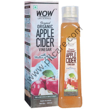 WOW Life Science Organic Apple Cider Vinegar ACV with Mother | For Metabolism & Weight Loss