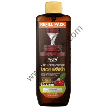 WOW Skin Science Apple Cider Vinegar Foaming Face Wash Refill Pack