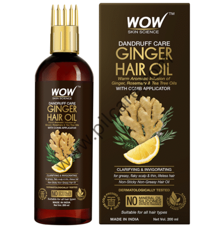 WOW Skin Science Dandruff Care Ginger Hair Oil with Comb Applicator