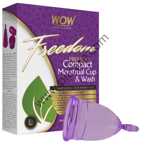 WOW Skin Science Freedom Premium Compact Menstrual Cup & Wash Large