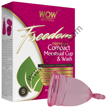 WOW Skin Science Freedom Premium Compact Menstrual Cup & Wash Medium