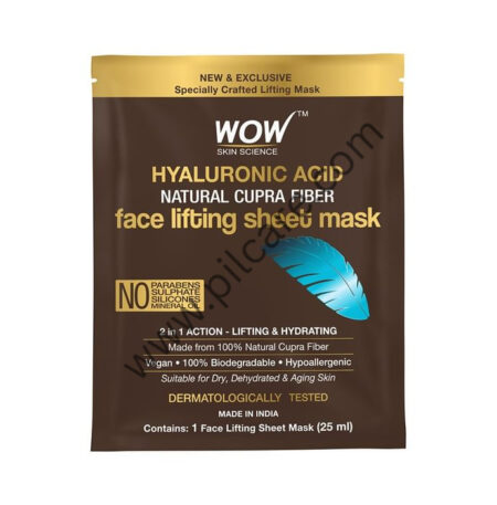 WOW Skin Science Hyaluronic Acid Natural Cupra Fiber Face Listing Sheet Mask (25ml)