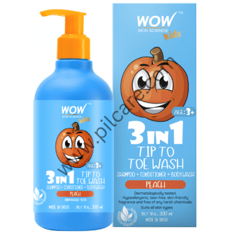 WOW Skin Science Kids 3 in 1 Tip to Toe Wash Peach