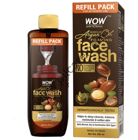 WOW Skin Science Moroccan Argan Oil Foaming Face Wash Refill Pack
