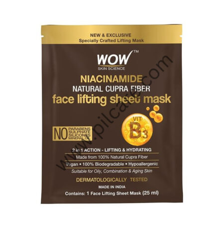 WOW Skin Science Niacinamide Natural Cupra Fiber Face Lifting Sheet Mask (25ml Each)