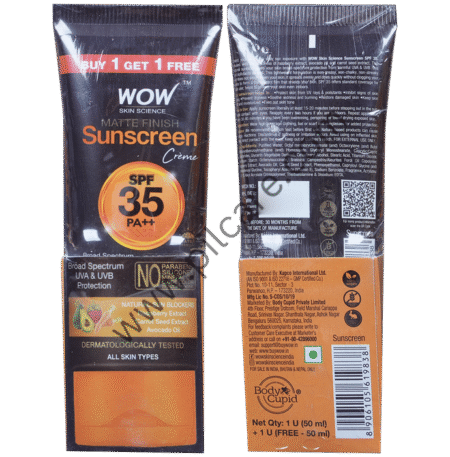 WOW Skin Science Sunscreen Matte Finish Lotion SPF 35 PA++ Buy 1 Get 1 Free