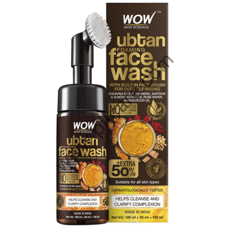 WOW Skin Science Ubtan Foaming Face Wash with Built-In Face Brush