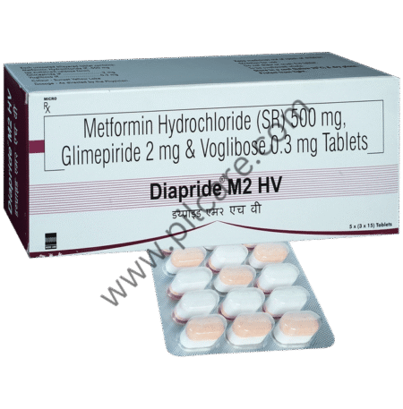 Diapride M2 HV 2mg/500mg/0.3mg Tablet SR