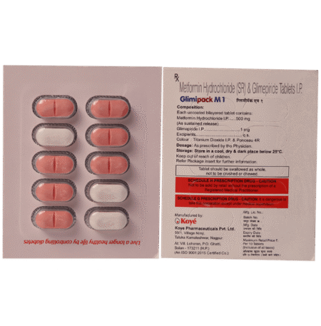 Glimipack M 1mg/500mg Tablet
