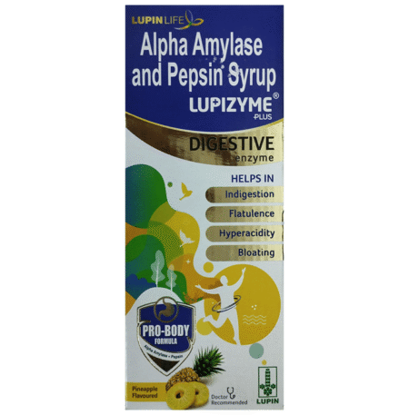 Lupizyme Plus Alpha Amylase & Pepsin Syrup | For Indigestion, Flatulence & Bloating | Flavour Pineapple