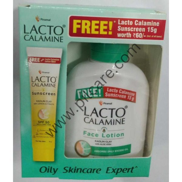 Free Lacto Calamine Sunscreen 15g with Lacto Calamine Face Lotion 60ml Pack