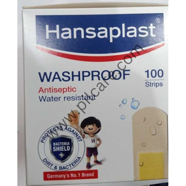 Hansaplast Washproof Antiseptic Water Resistant Band Aid, First Aid 100 Strips