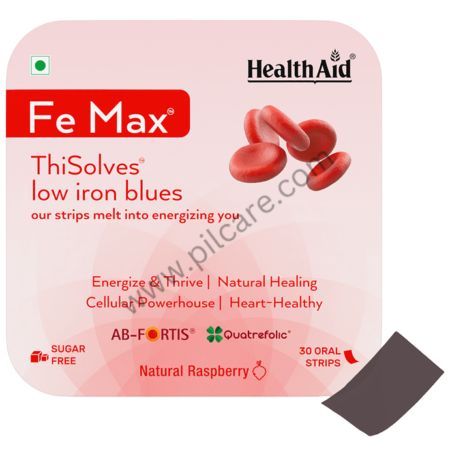 HealthAid Fe Max ThiSolves Disintegrating Strip Natural Raspberry Sugar Free