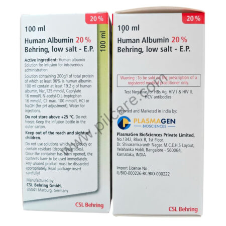 Human Albumin 20% Behring Low Salt Solution for Infusion