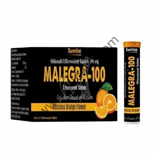 Malegra 100 Effervescent Tablets Orange Flavour