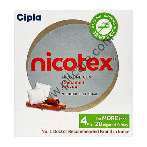 Nicotex 4mg Chewing Gums Cinnamon Sugar Free