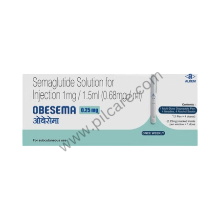 Obesema 0.25mg Injection (1 Multi-dose Disposable Pen, 4 Needles, 4 Alcohol Swabs)