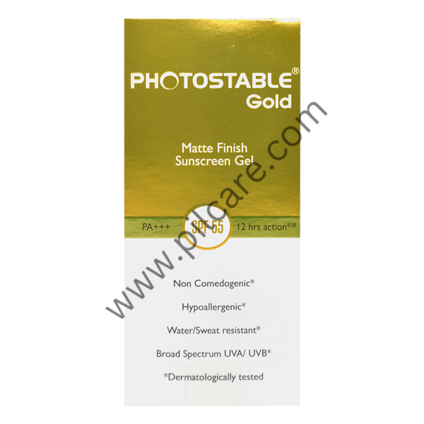 Photostable Gold Matte Finish Sunscreen Gel | PA+++ SPF 55