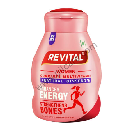 Revital Woman Tablet with Multivitamins, Calcium, Zinc & Natural Ginseng | For Daily Immunity, Strong Bones & Energy