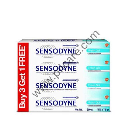 Sensodyne Toothpaste 75gm Each (Buy 3 Get 1 Free) Fresh Gel